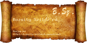 Bozsity Szilárd névjegykártya